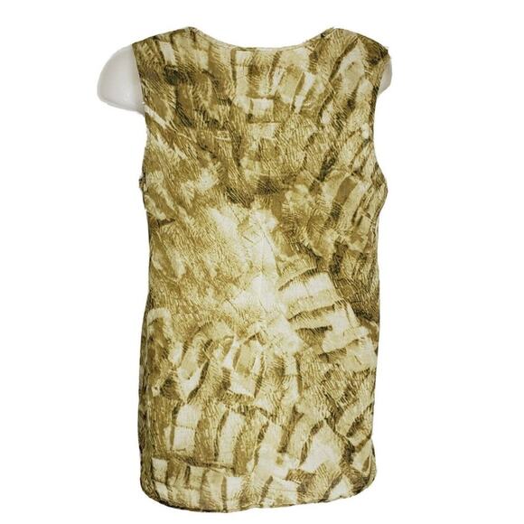 Coldwater Creek Womens Tank Top Size Small 6-8 Tan Olive Green Abstract Print - Picture 2 of 8